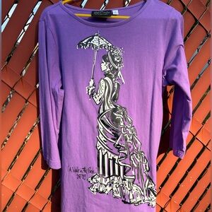 Bob Mackie wearable art shirt, a walk in the park.  A famous clothing designer